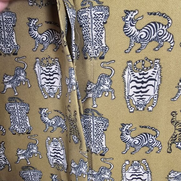 Women Designer Antique Revival Cat Gold Business Casual CarmenMarcValvo Shirt XS - Picture 5 of 9